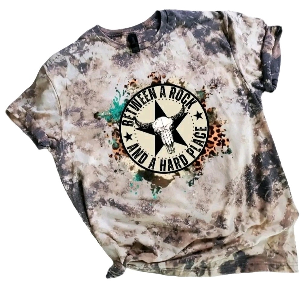 Between A Rock And A Hard Place Bleached  T-Shirt